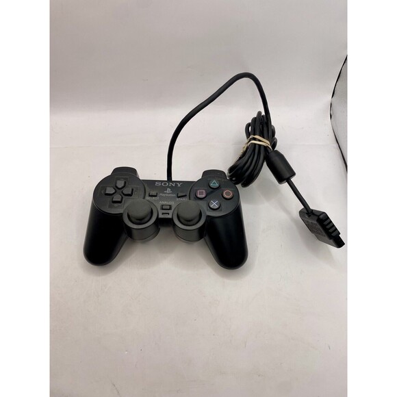 Sony PlayStation 2 PS2 Controller OEM DualShock 2 Black SCPH-10010 Tested Genuin